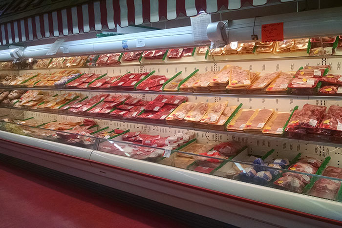 Meat selection at Jr's Foodland